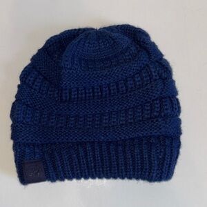 Lauren James Navy Knit Beanie